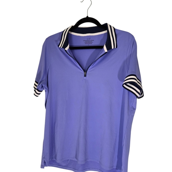 Vineyard Vines Polo Shirt Womens Large Purple Whale Logo Stretch Golf Polo - Picture 6 of 10